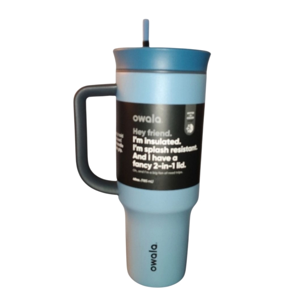 Owala Rainstorm Blue Stainless Steel Insulated Tumbler 40 oz Hot or Cold